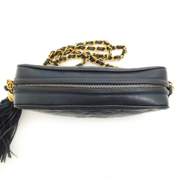 CHANEL Lamb Skin Navy Shoulder Bag! With booklet! - Picture 7 of 15